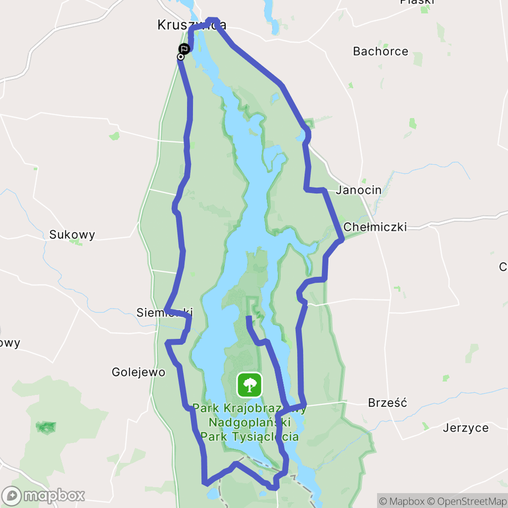Kruszwica: mapa trasy - Poland
