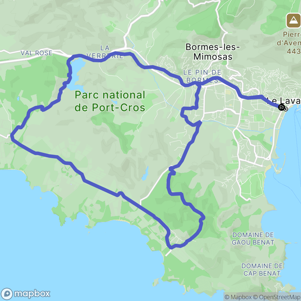 Le Lavandou : carte du parcours de randonnée - France