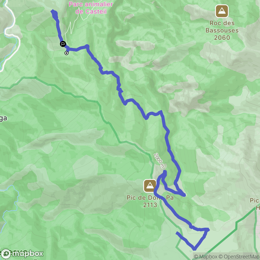 Sahorre : carte du parcours de randonnée - France