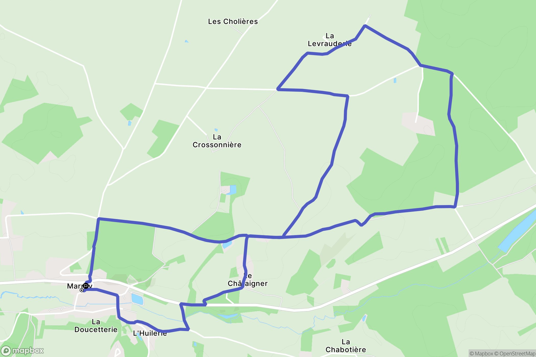 Marray : carte du parcours de randonnée - France