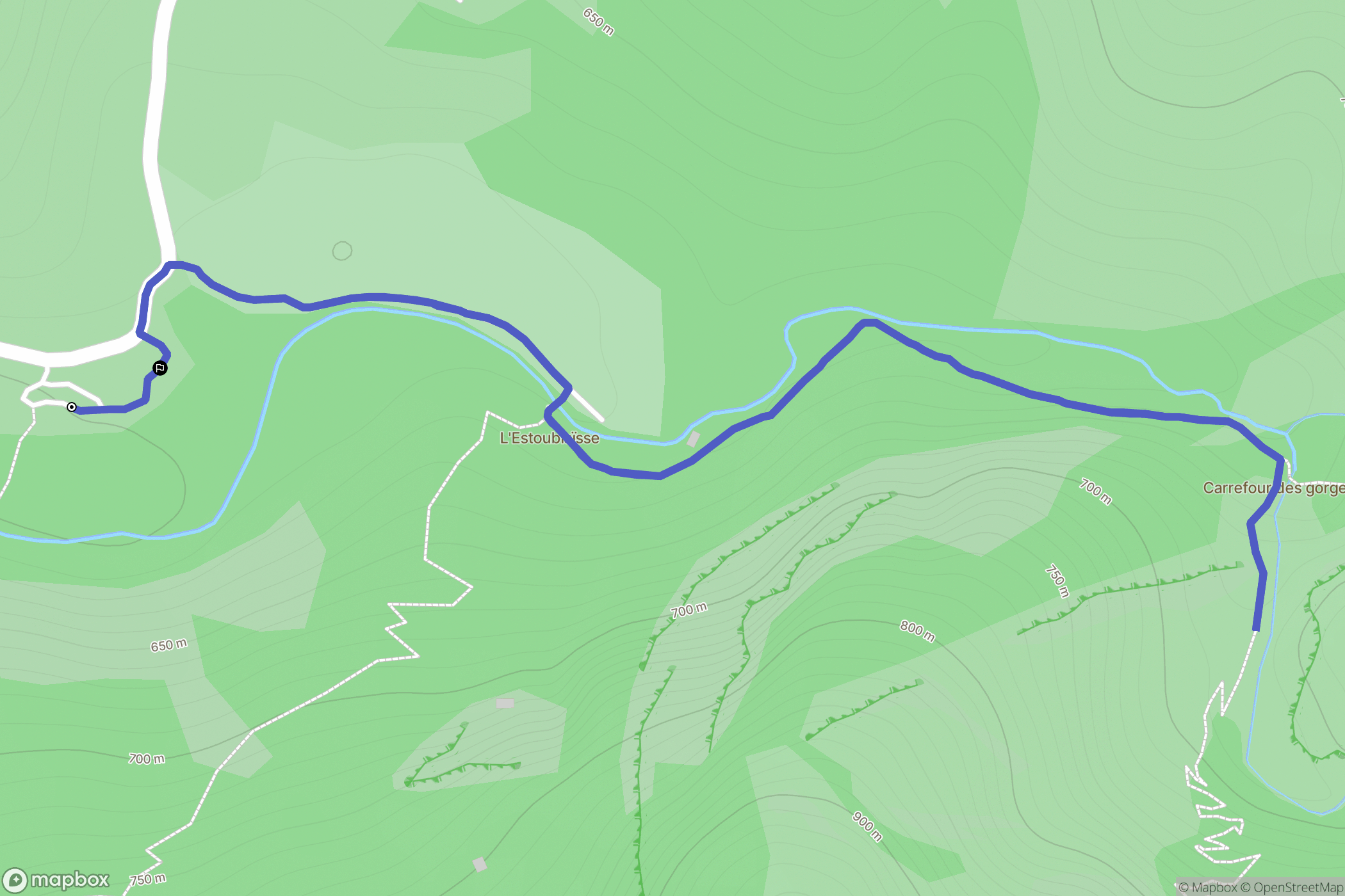 Estoublon : carte du parcours de randonnée - France