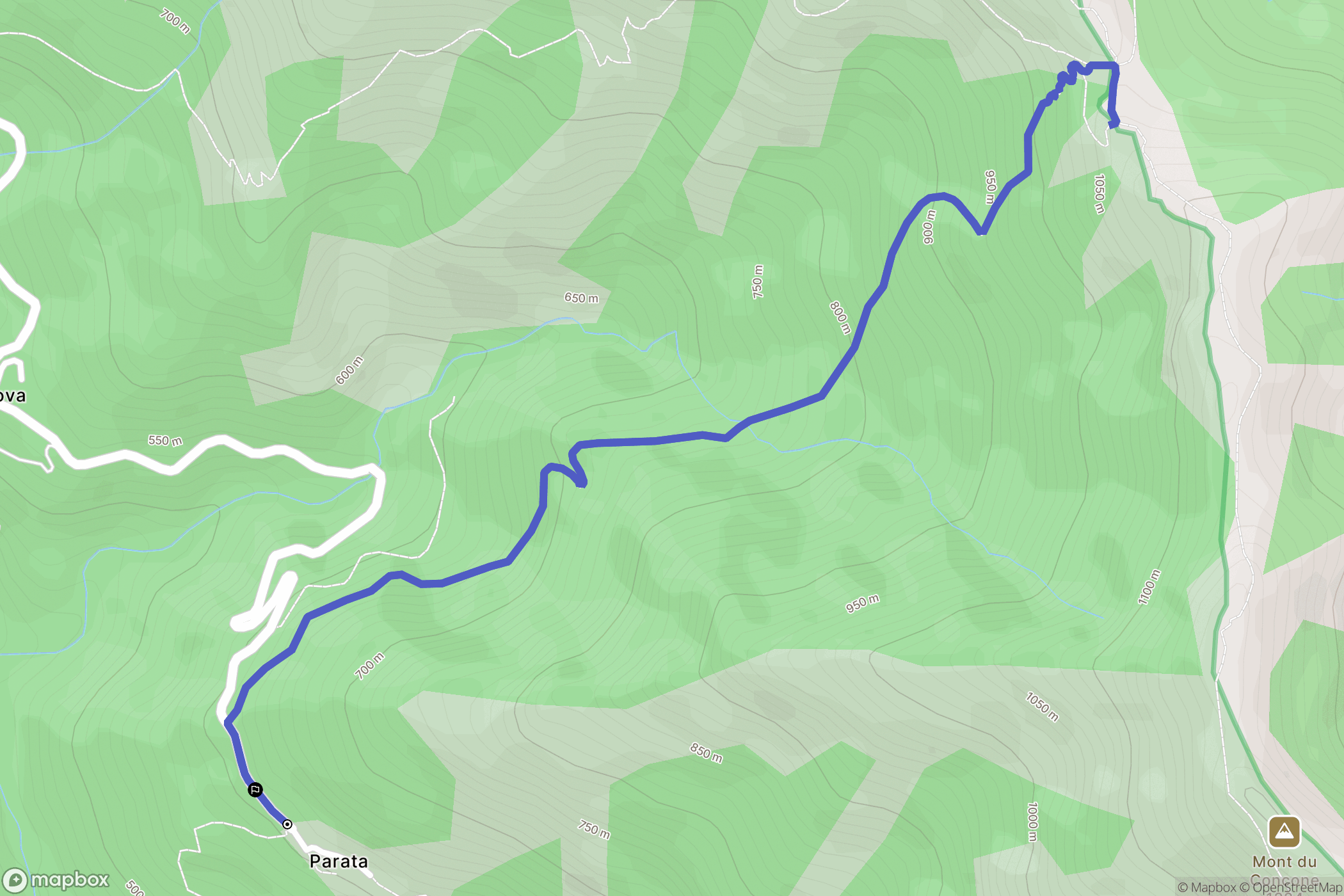 Parata : carte du parcours de randonnée - France