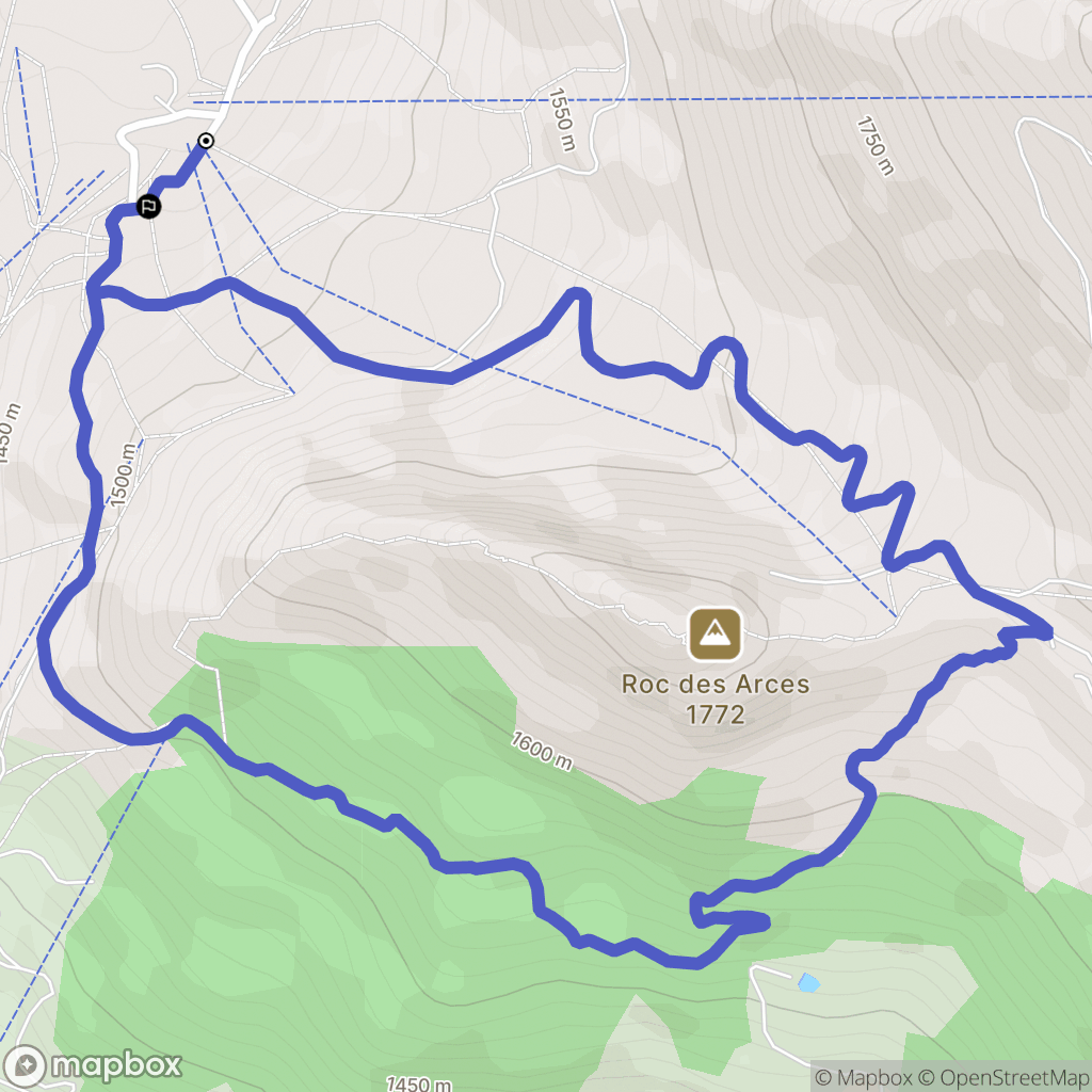 Le Grand-Bornand : carte du parcours de randonnée - France