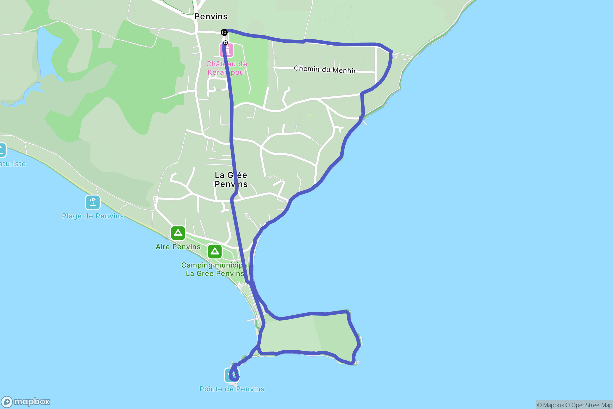 Sarzeau : carte du parcours de randonnée - France