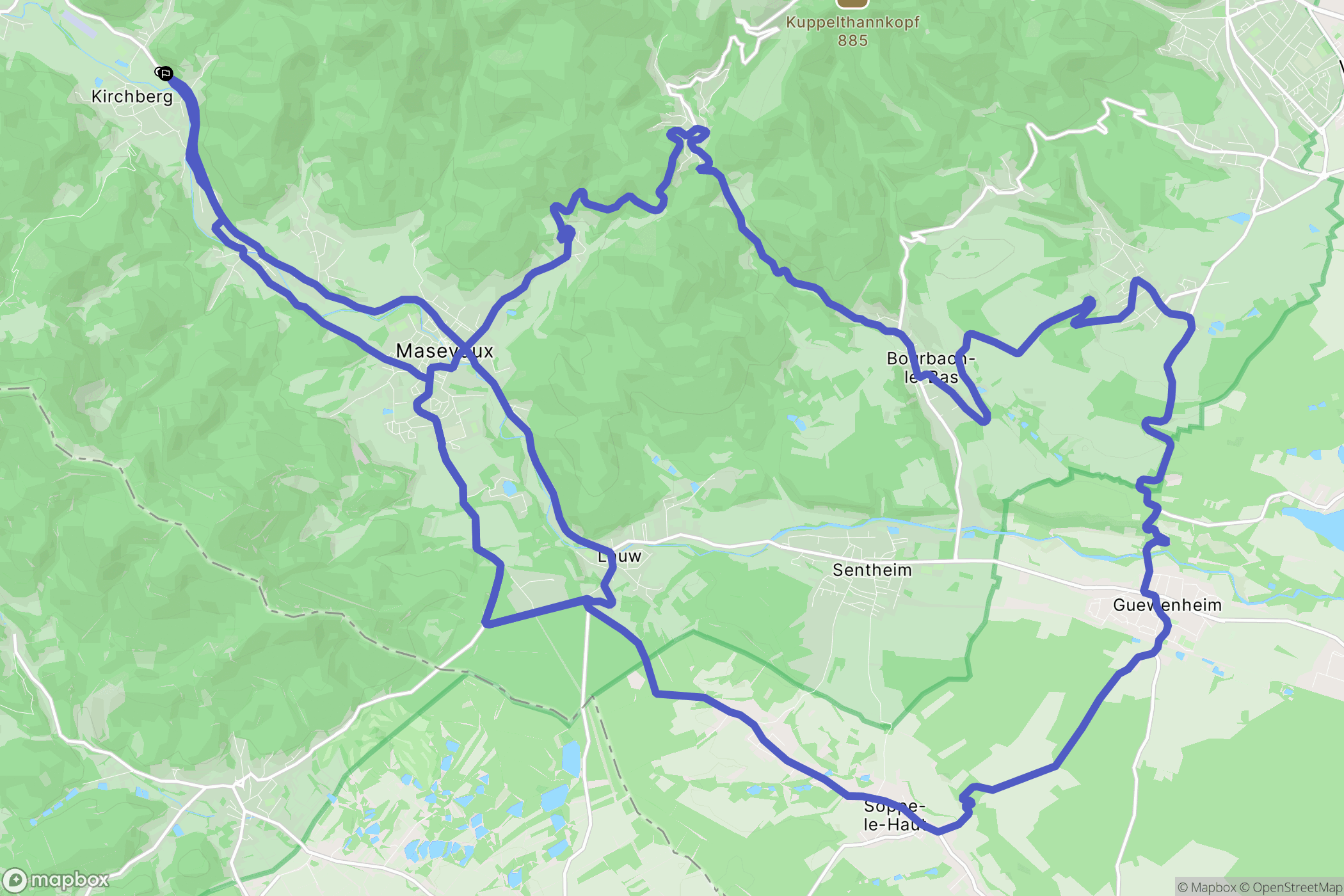 Wegscheid : carte du parcours de randonnée - France