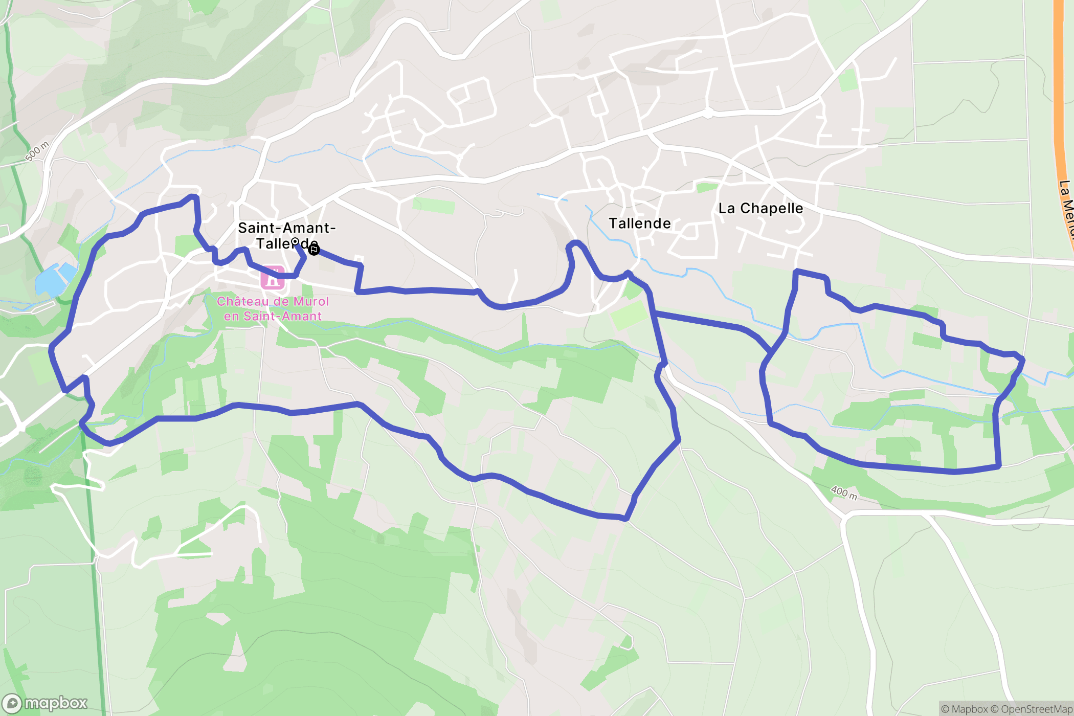 Saint-Amant-Tallende : carte du parcours de randonnée - France