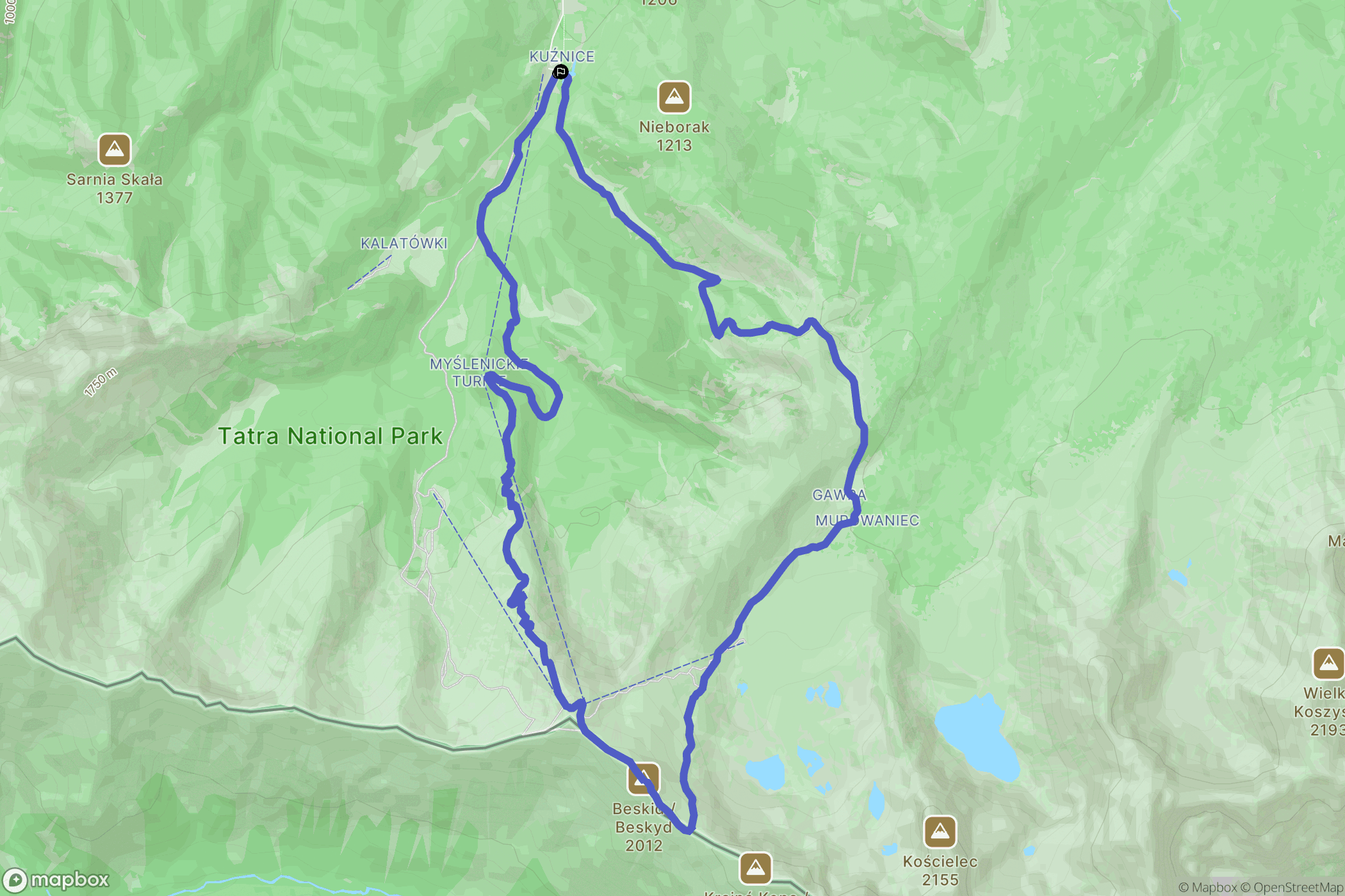 Zakopane: mapa trasy - Poland