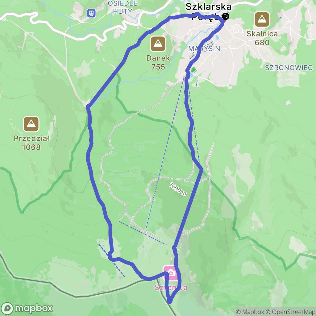Szklarska Poręba: mapa trasy - Poland