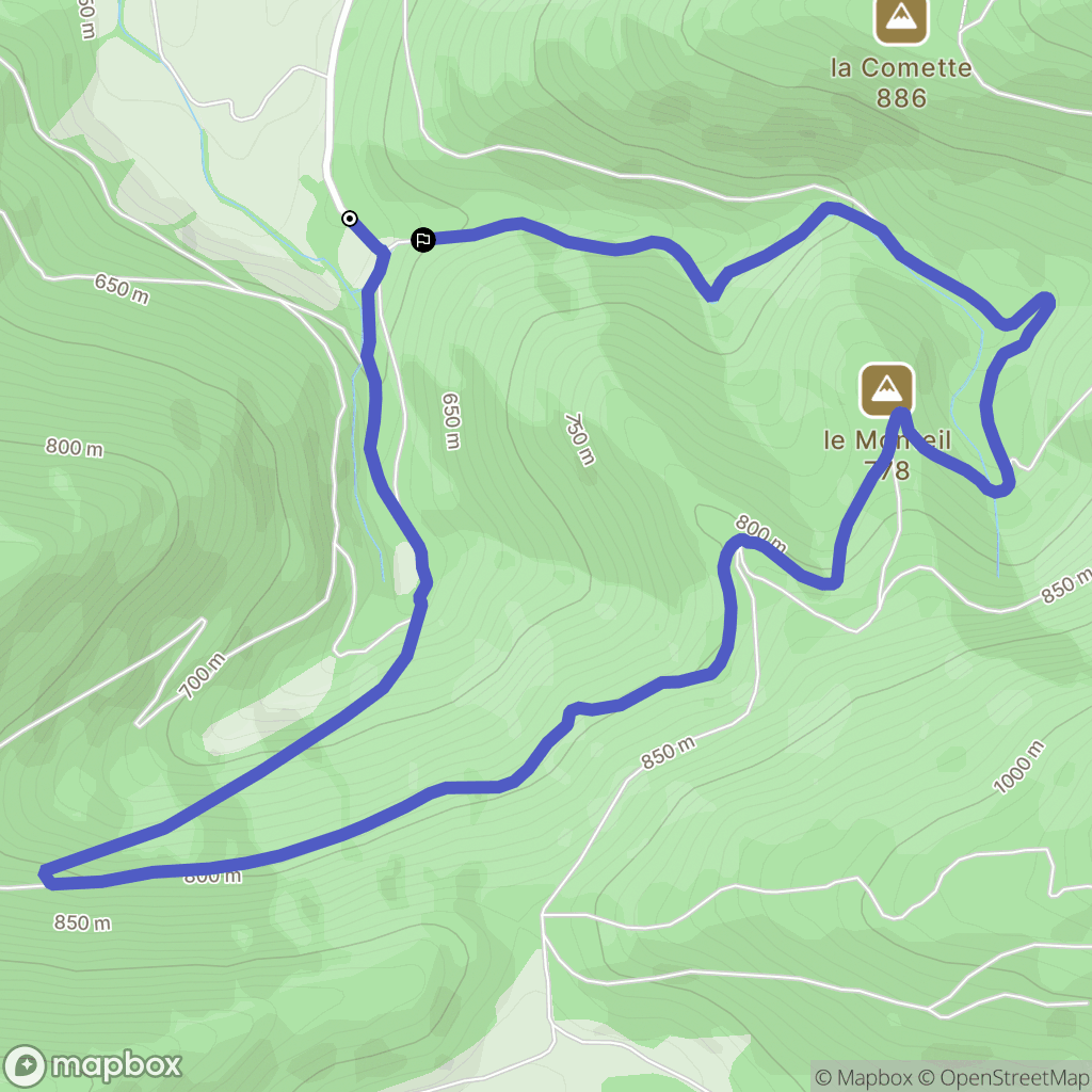Gazave : carte du parcours de randonnée - France