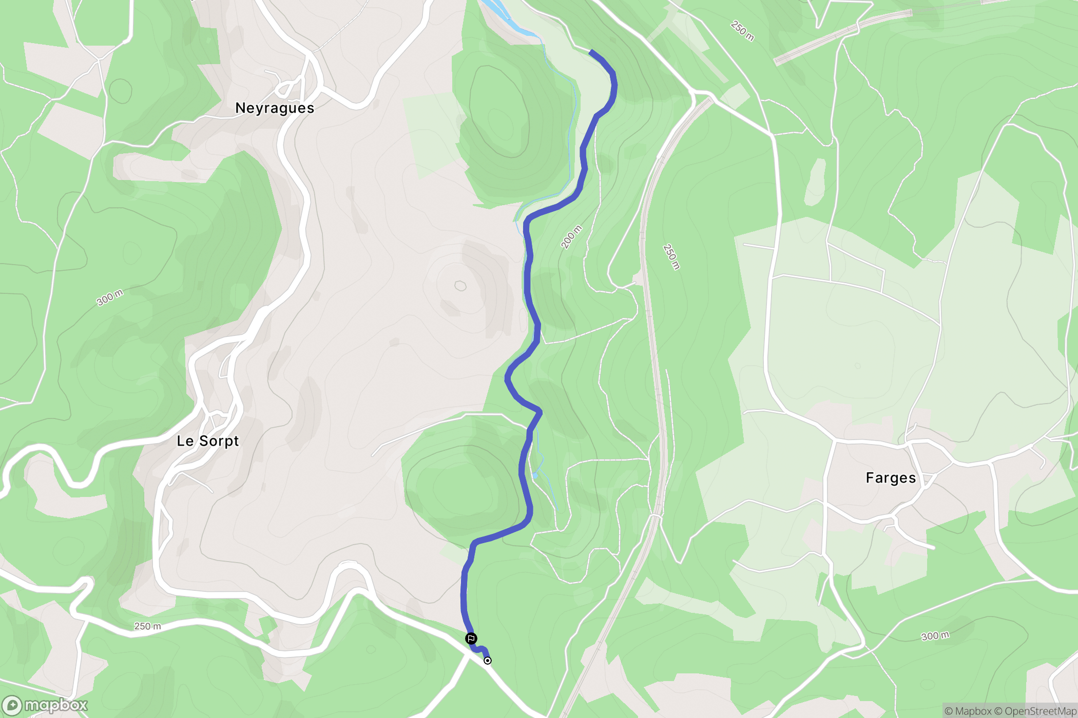 Chasteaux : carte du parcours de randonnée - France