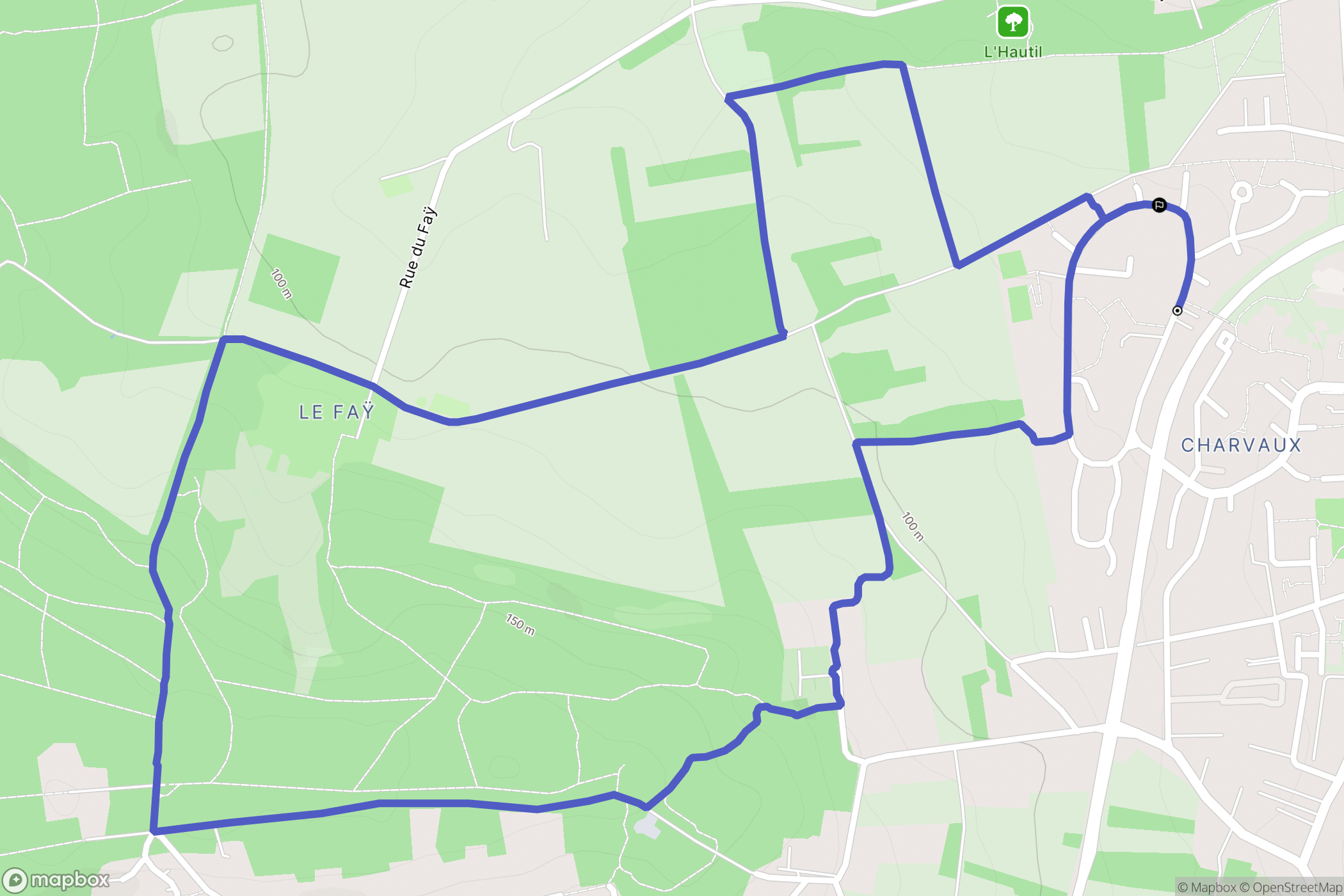 Andrésy : carte du parcours de randonnée - France
