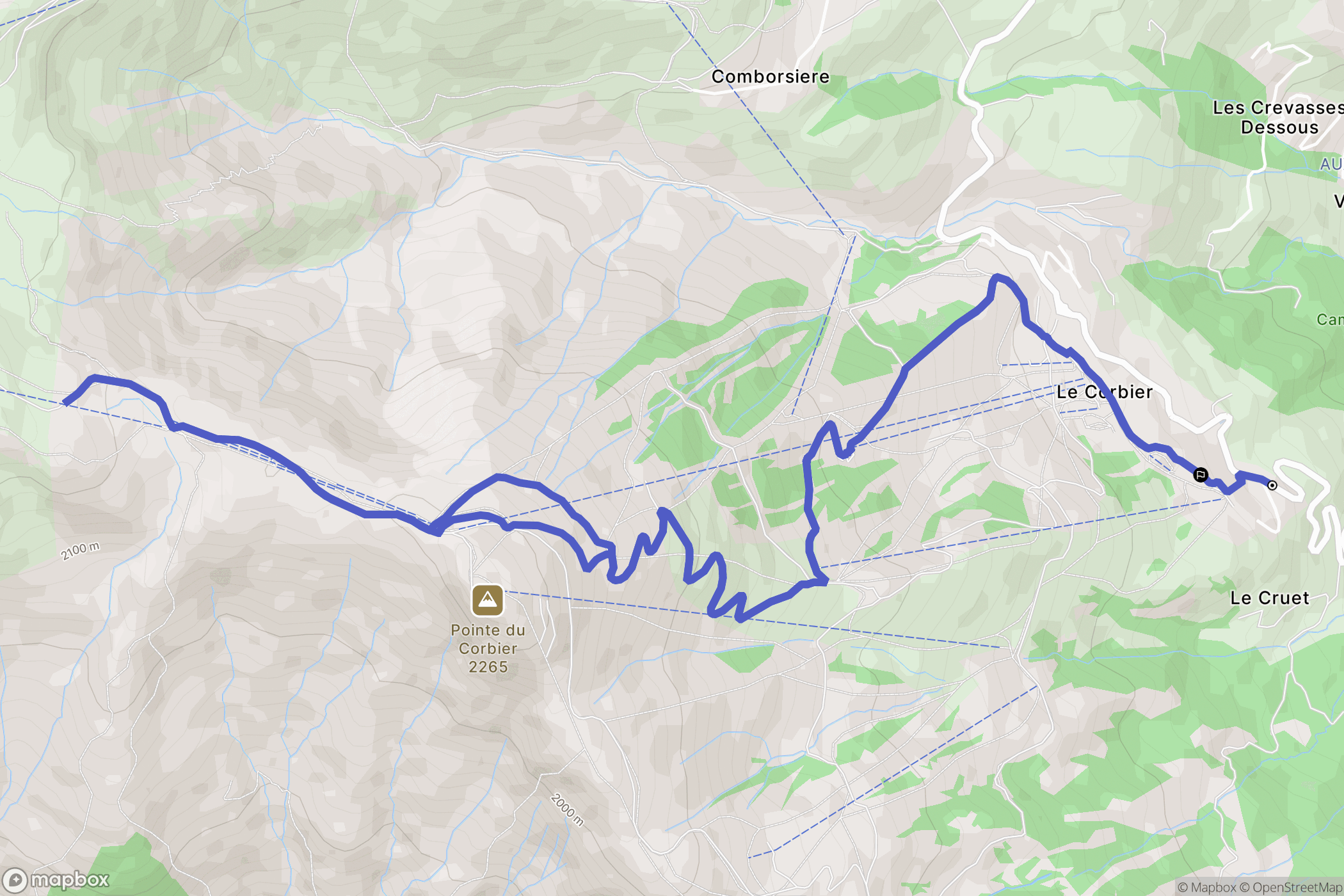 Villarembert : carte du parcours de randonnée - France