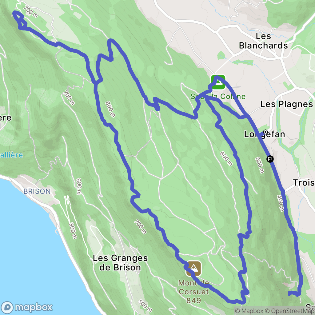 La Biolle : carte du parcours de randonnée - France