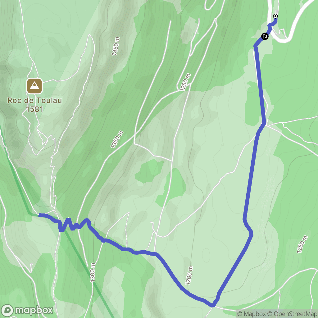 Omblèze : carte du parcours de randonnée - France