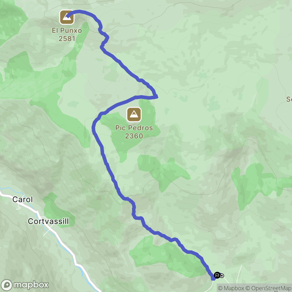 Enveitg : carte du parcours de randonnée - France