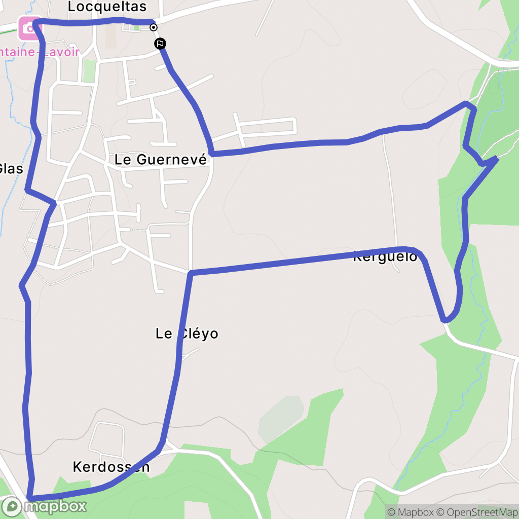 Locqueltas : carte du parcours de randonnée - France