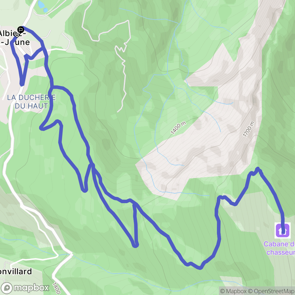 Albiez-le-Jeune : carte du parcours de randonnée - France