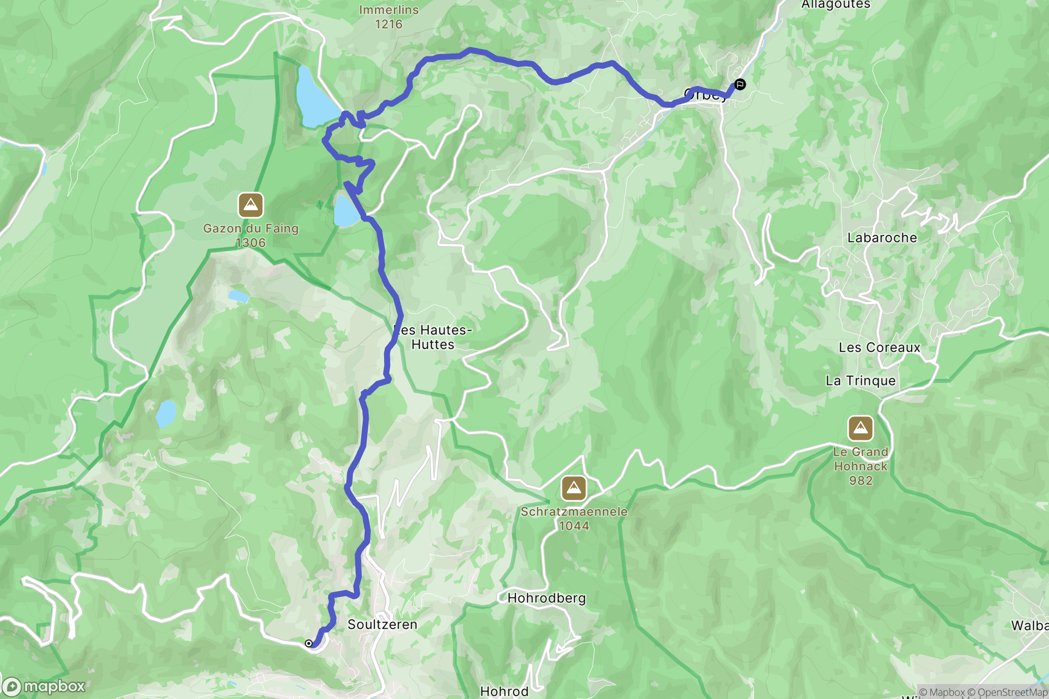 Stosswihr : carte du parcours de randonnée - France
