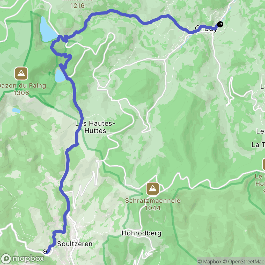 Stosswihr : carte du parcours de randonnée - France