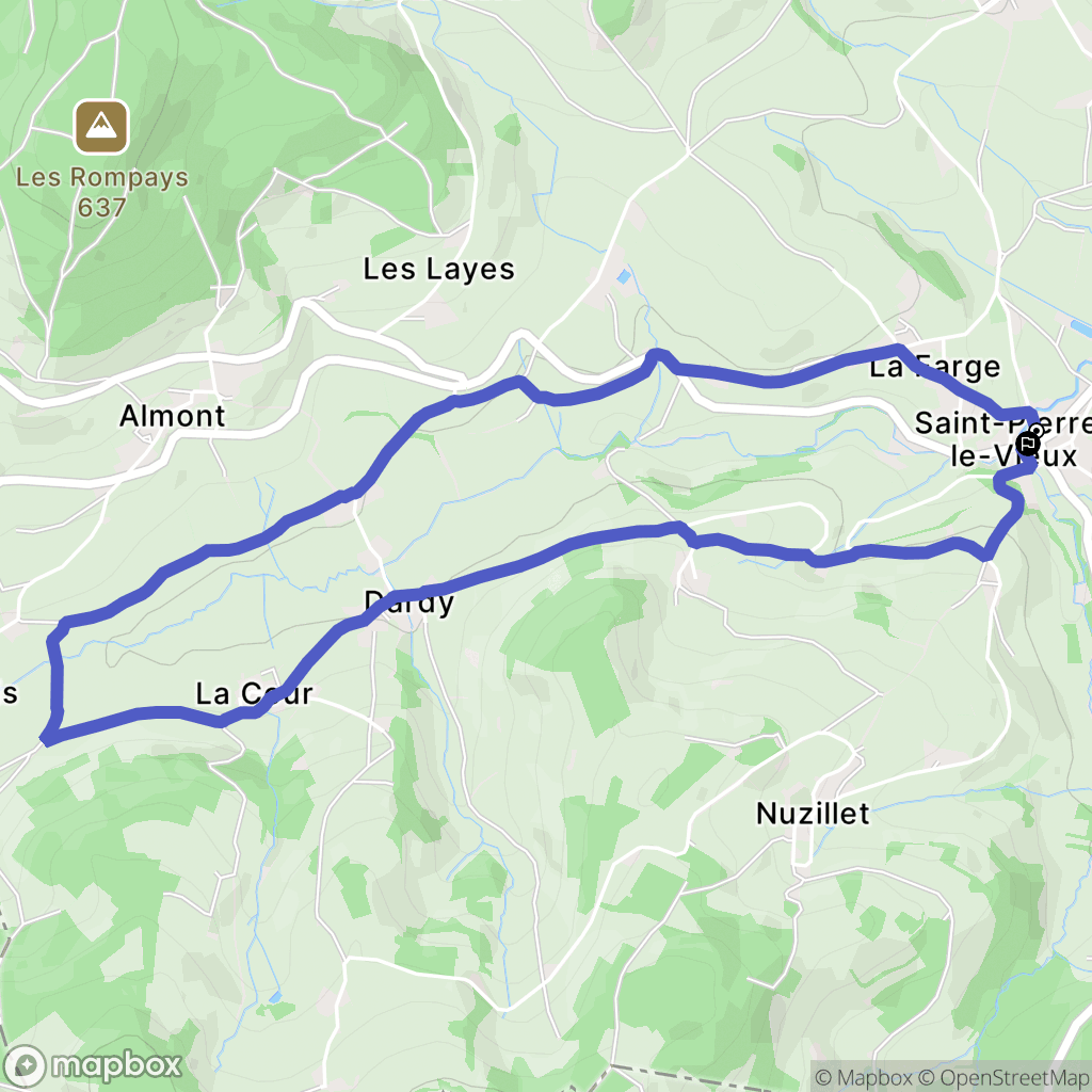 Saint-Pierre-le-Vieux : carte du parcours de randonnée - France