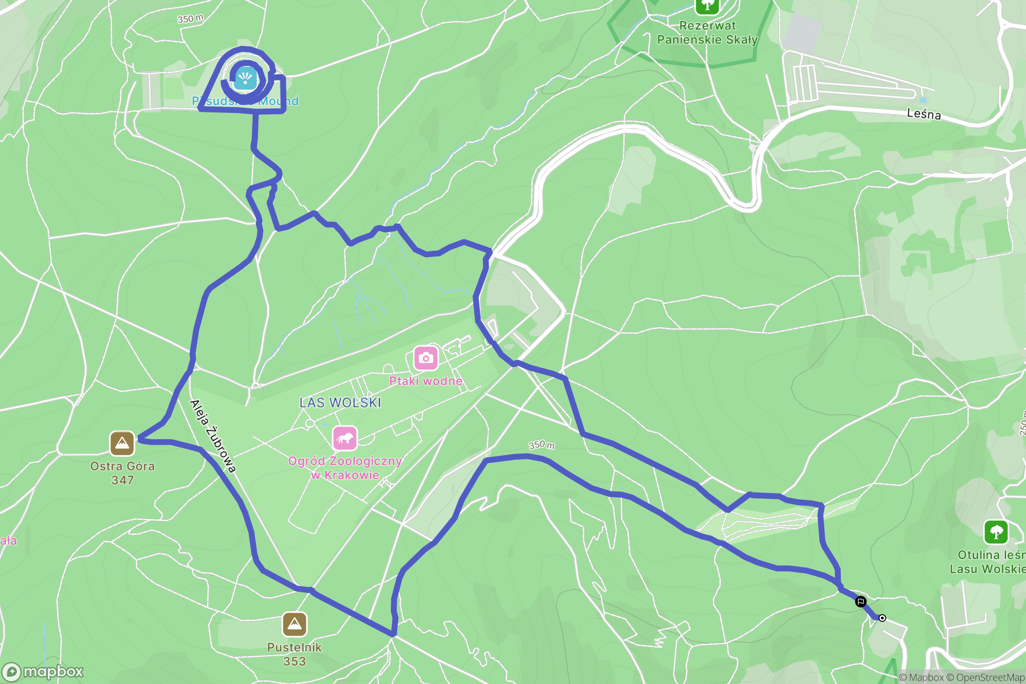 Kraków: mapa trasy - Poland