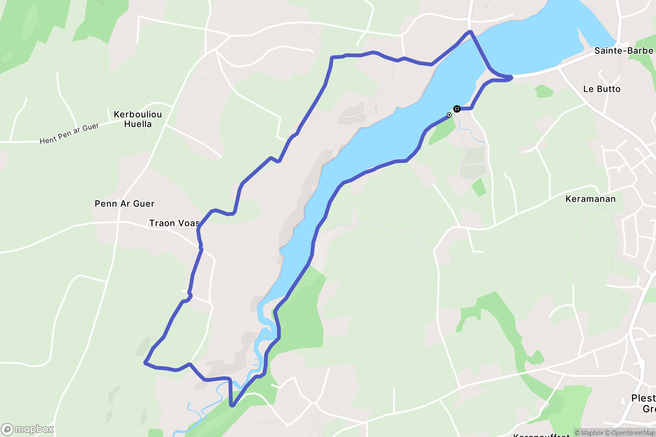 Plestin-les-Grèves : carte du parcours de randonnée - France