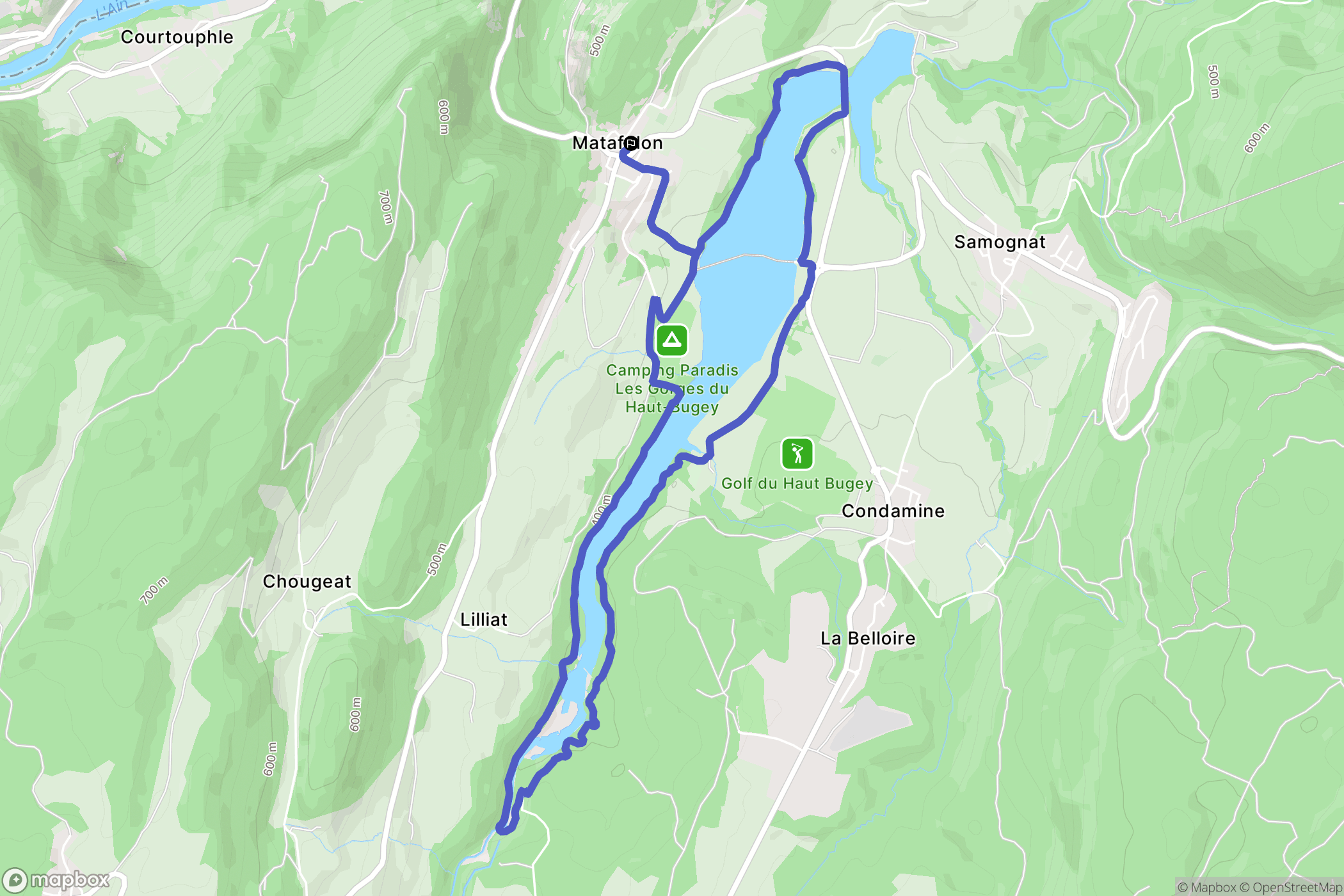 Matafelon-Granges : carte du parcours de randonnée - France