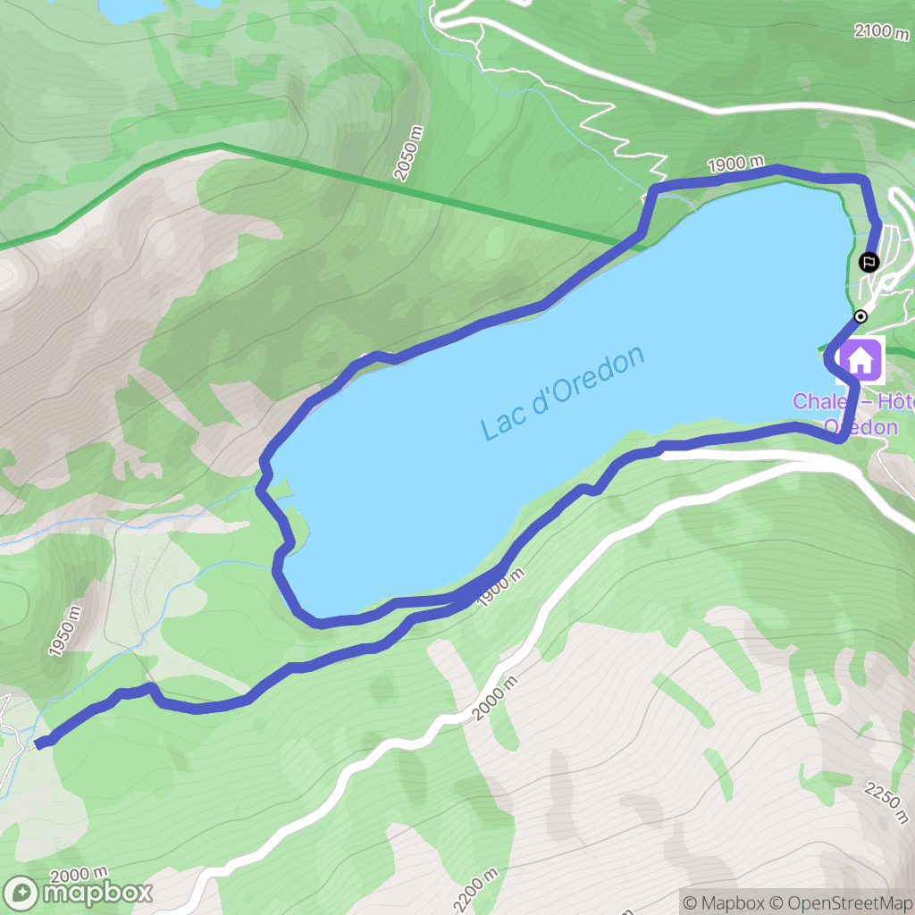 Aragnouet : carte du parcours de randonnée - France