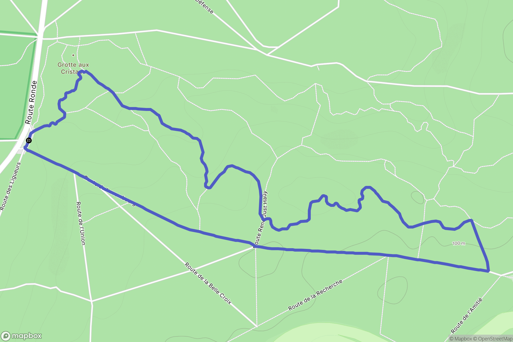 Fontainebleau : carte du parcours de randonnée - France