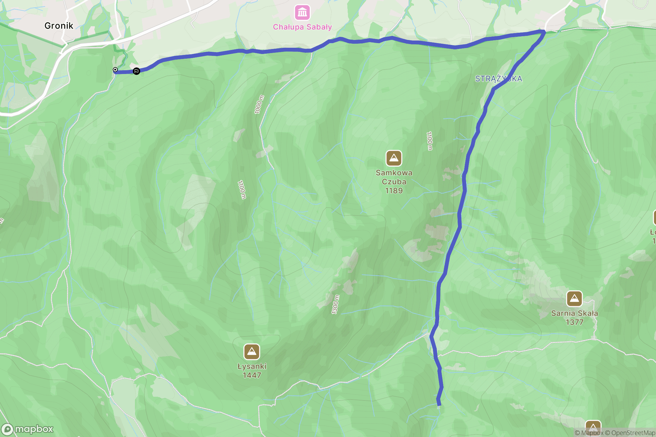 Kościelisko: mapa trasy - Poland