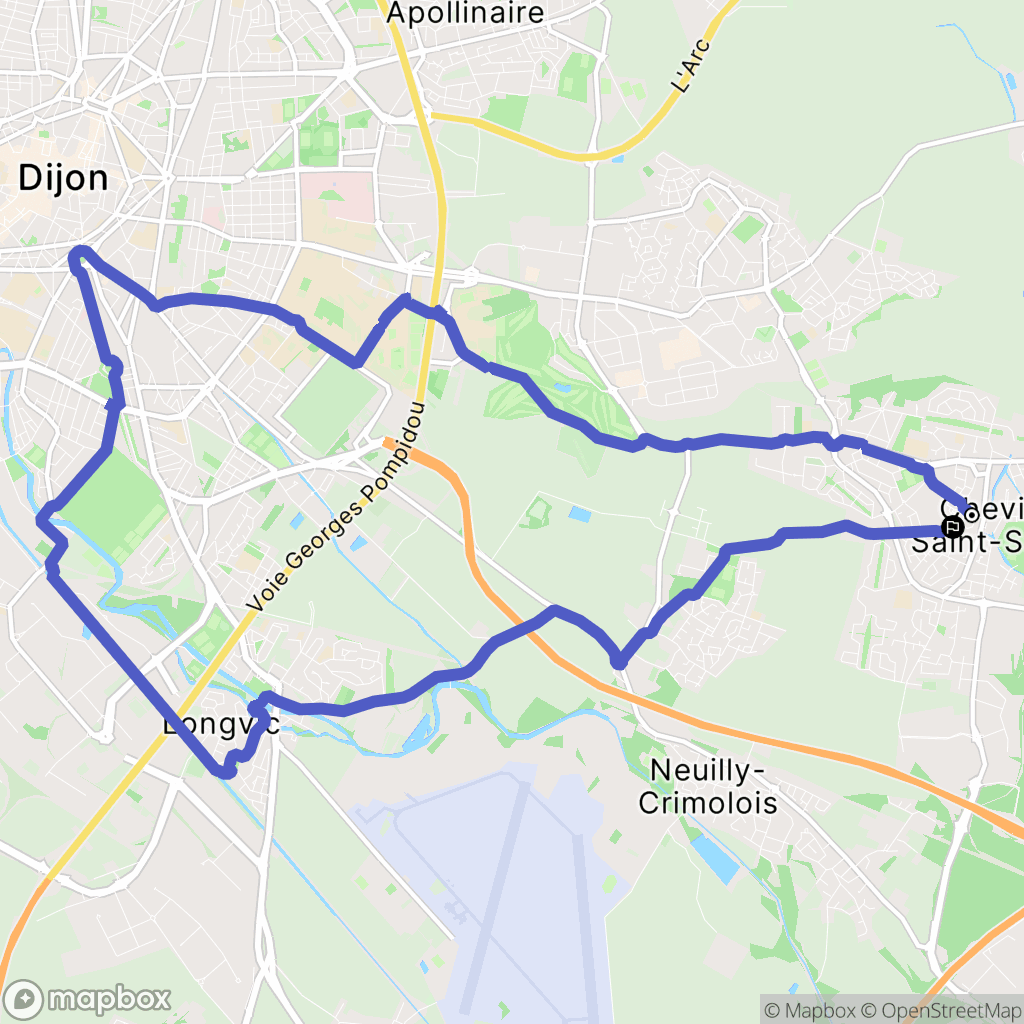 Chevigny-Saint-Sauveur : carte du parcours de randonnée - France