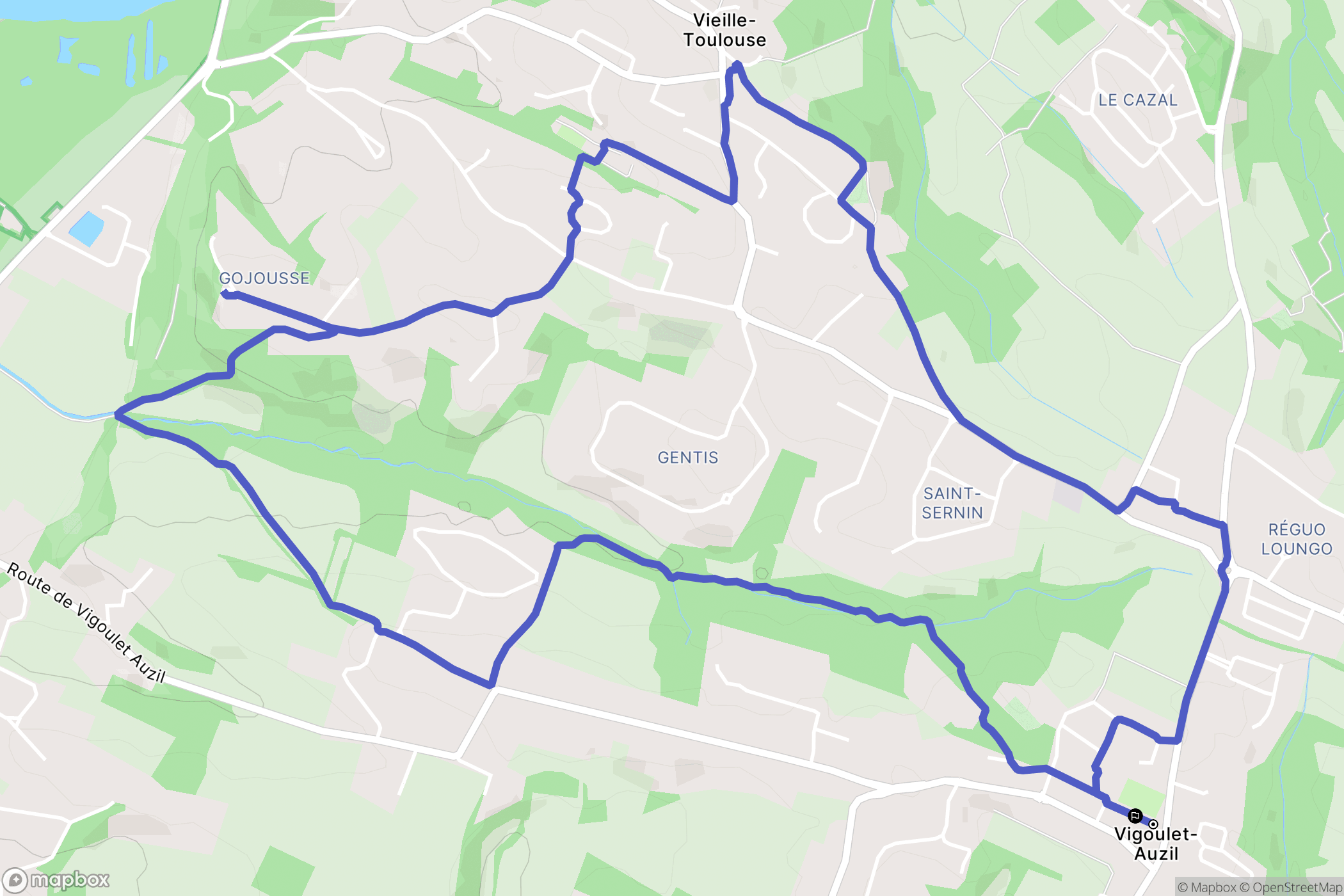 Vigoulet-Auzil : carte du parcours de randonnée - France