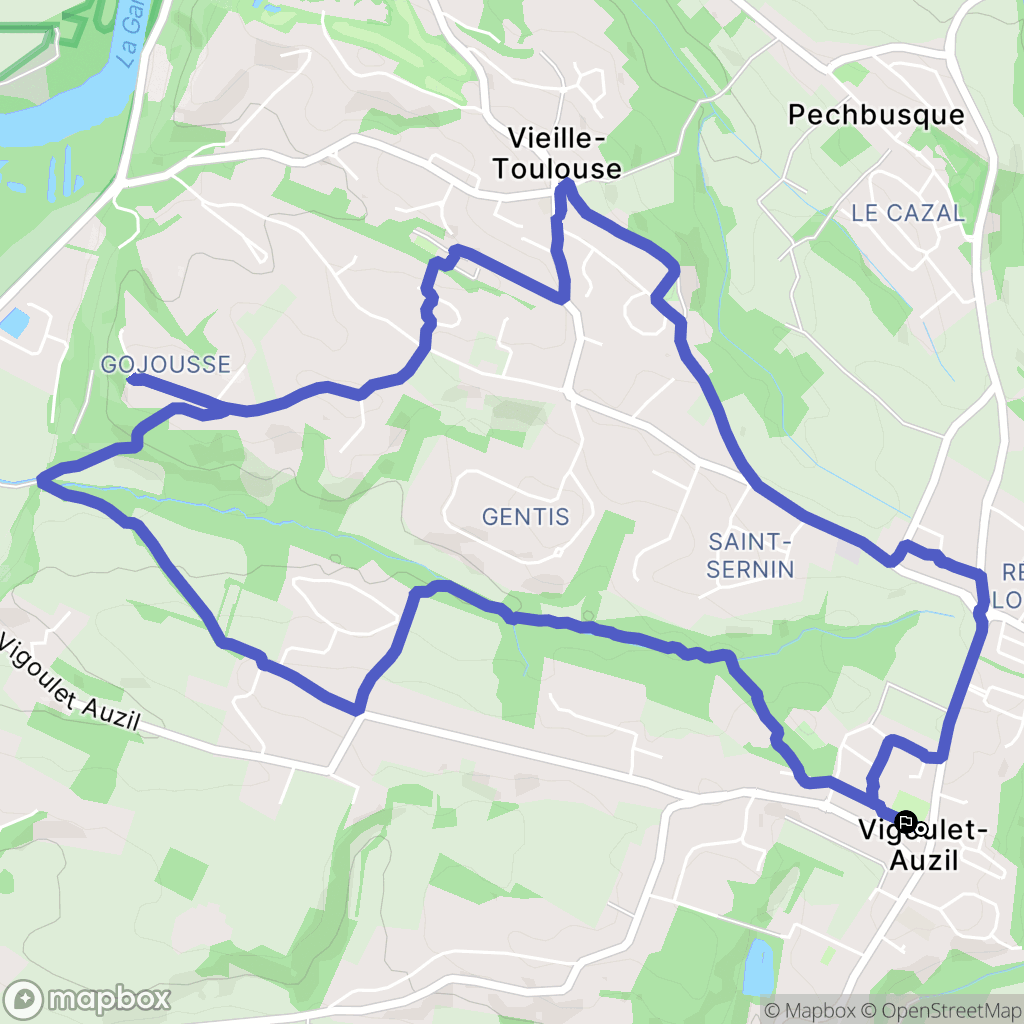 Vigoulet-Auzil : carte du parcours de randonnée - France