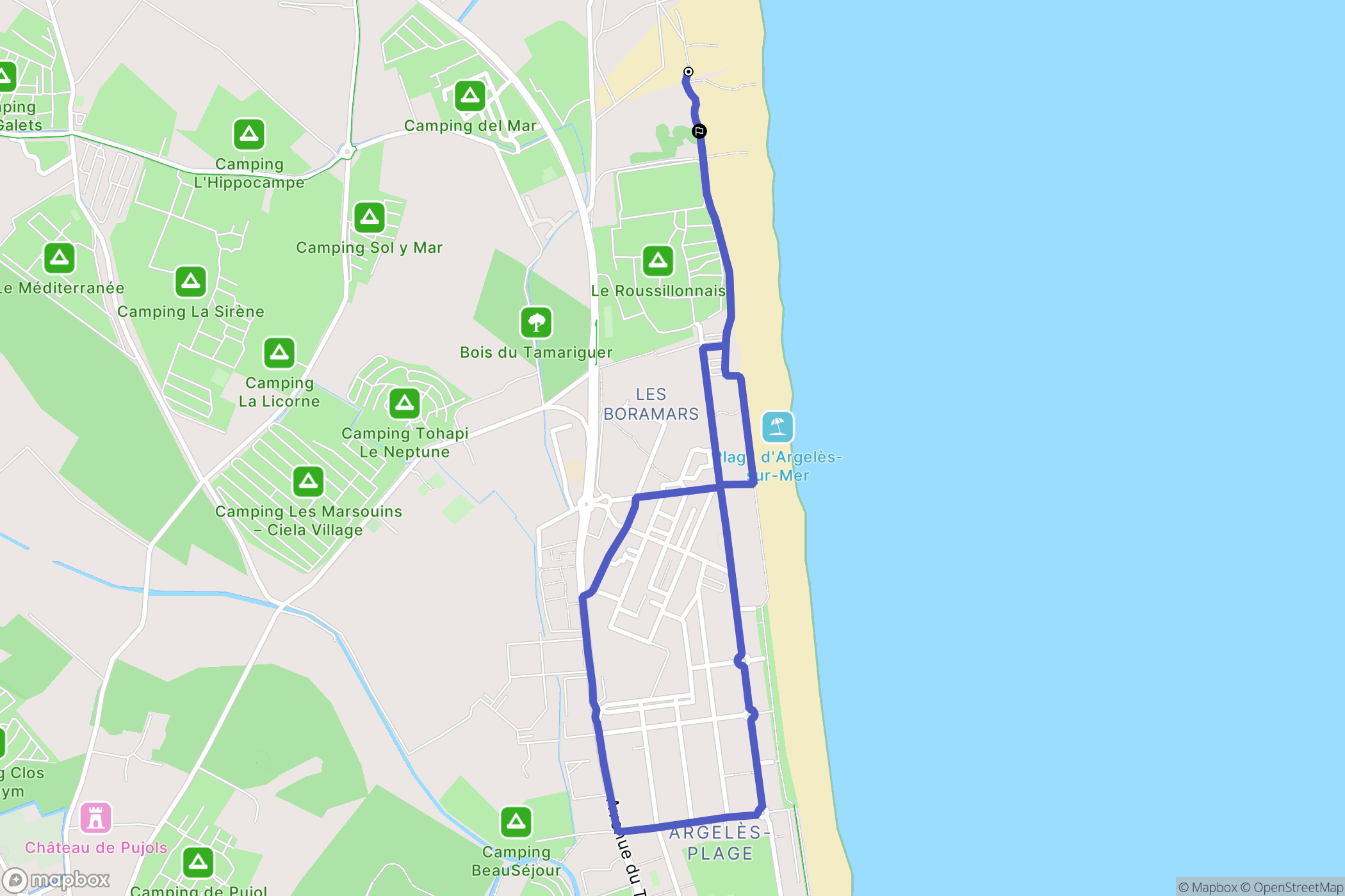 Argelès-sur-Mer : carte du parcours de randonnée - France