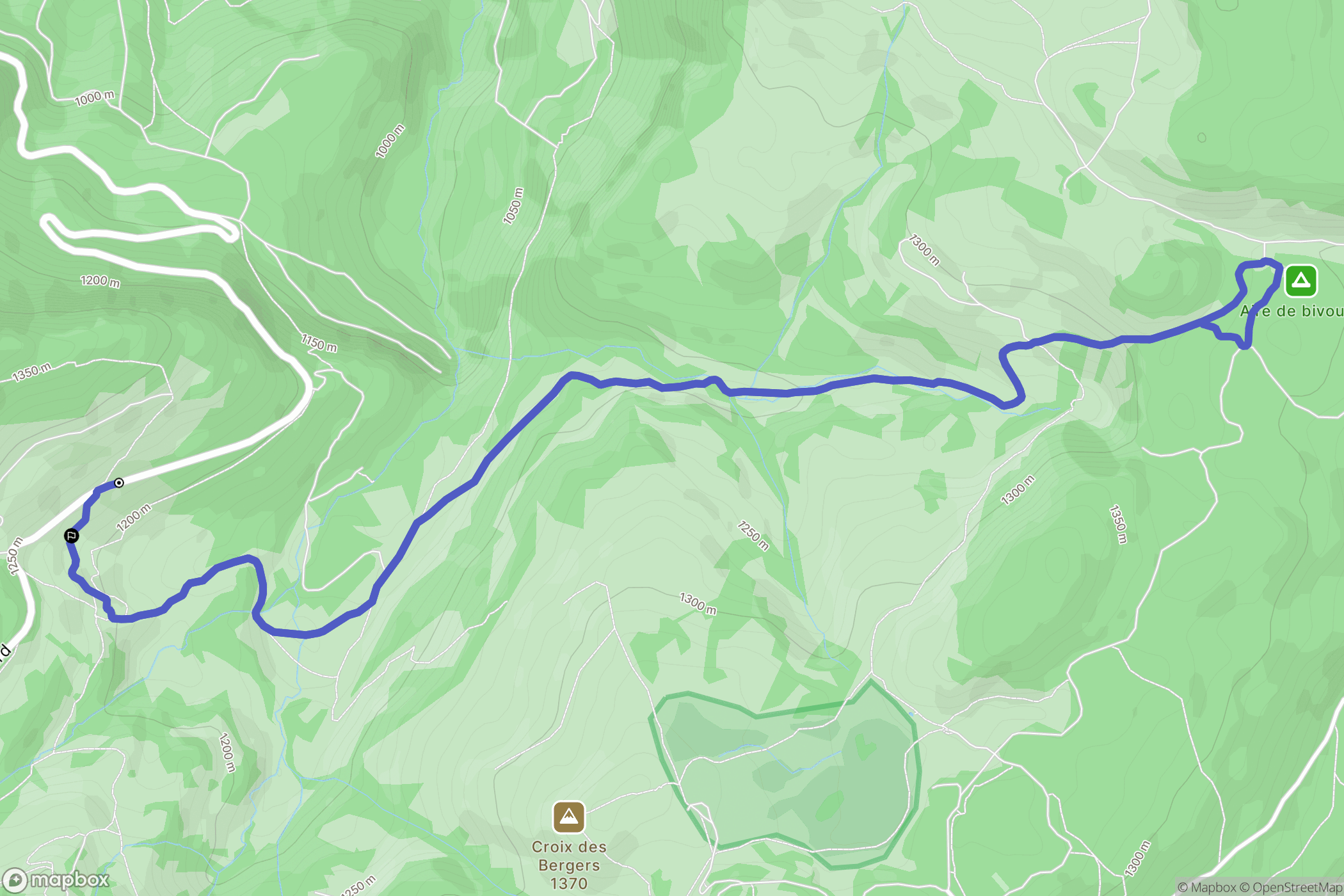 Montcel : carte du parcours de randonnée - France