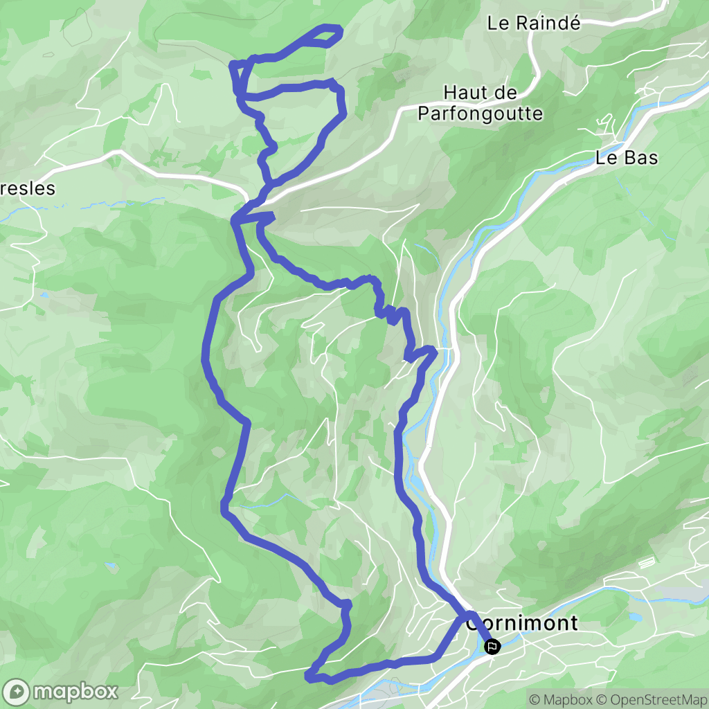 Cornimont : carte du parcours de randonnée - France