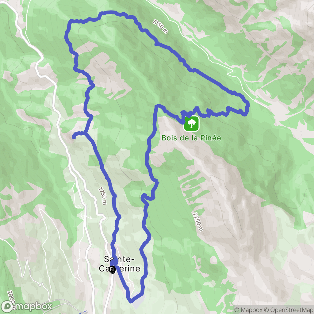 Vars : carte du parcours de randonnée - France
