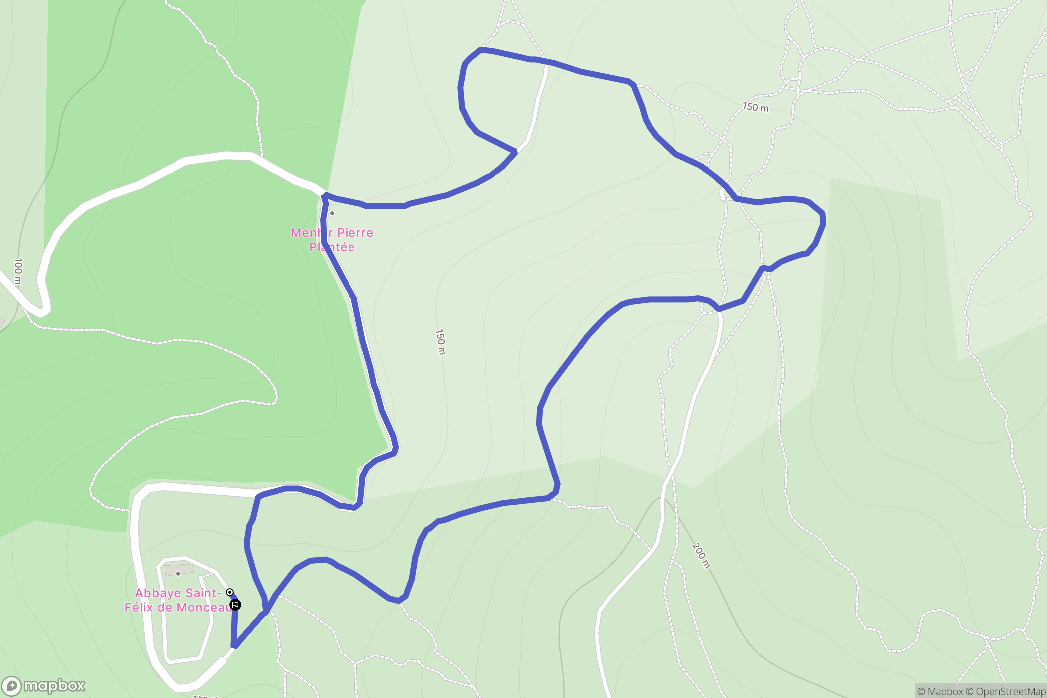 Gigean : carte du parcours de randonnée - France