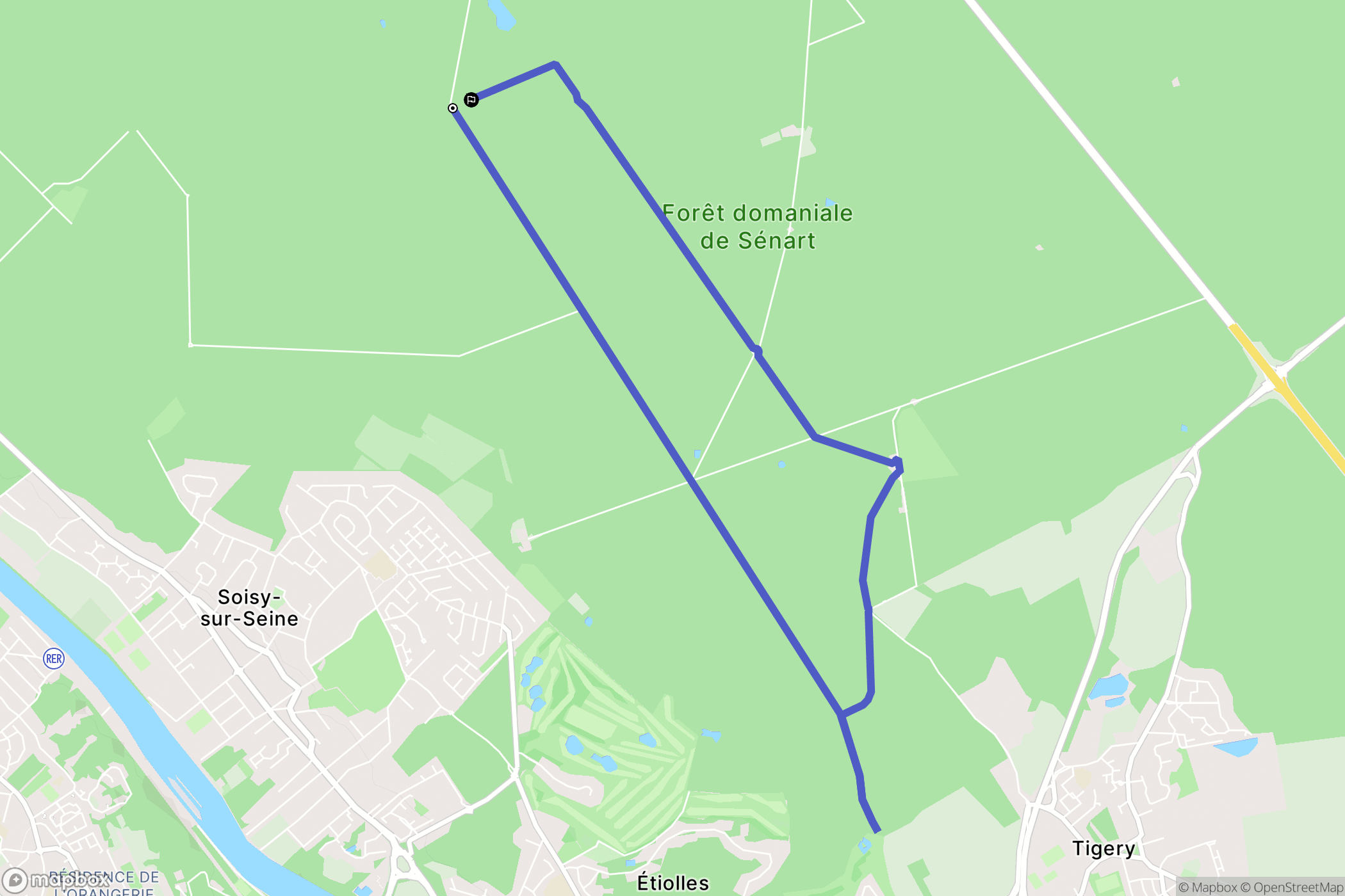 Soisy-sur-Seine : carte du parcours de randonnée - France