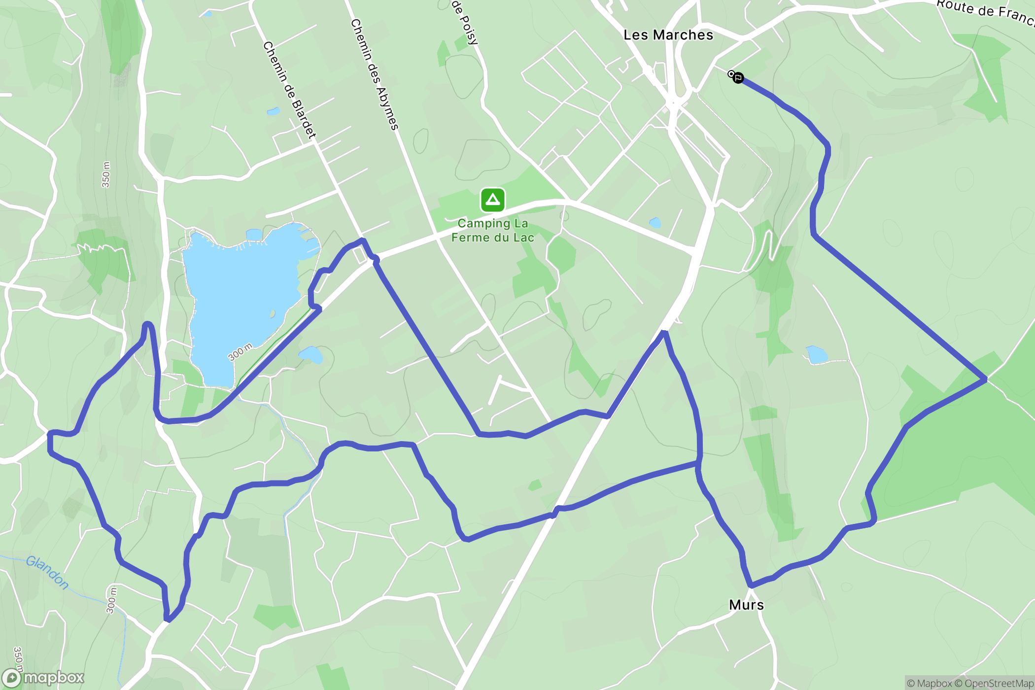 Porte-de-Savoie : carte du parcours de randonnée - France