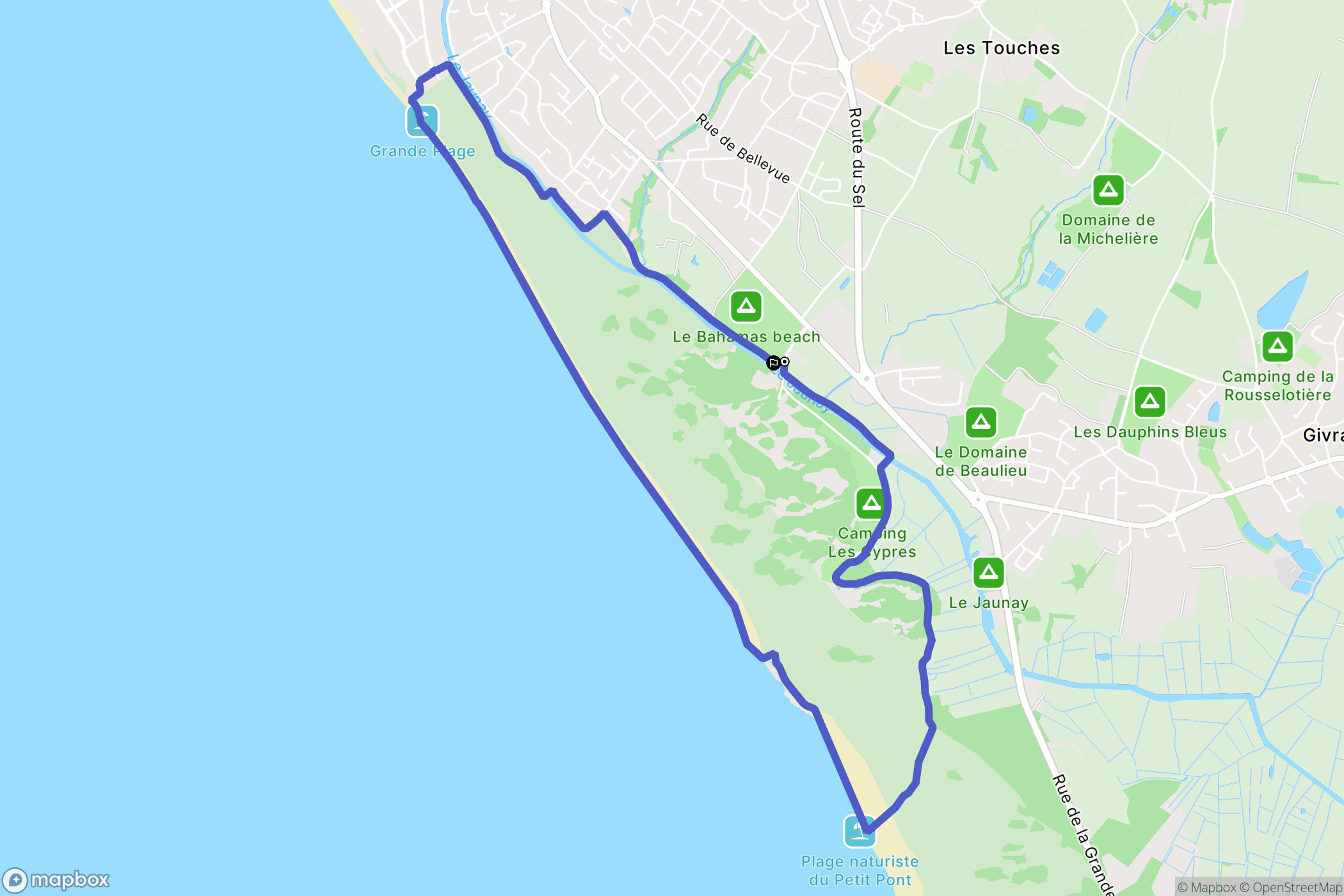 Saint-Gilles-Croix-de-Vie : carte du parcours de randonnée - France