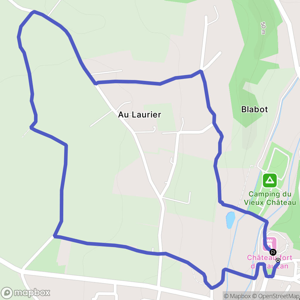 Rauzan : carte du parcours de randonnée - France