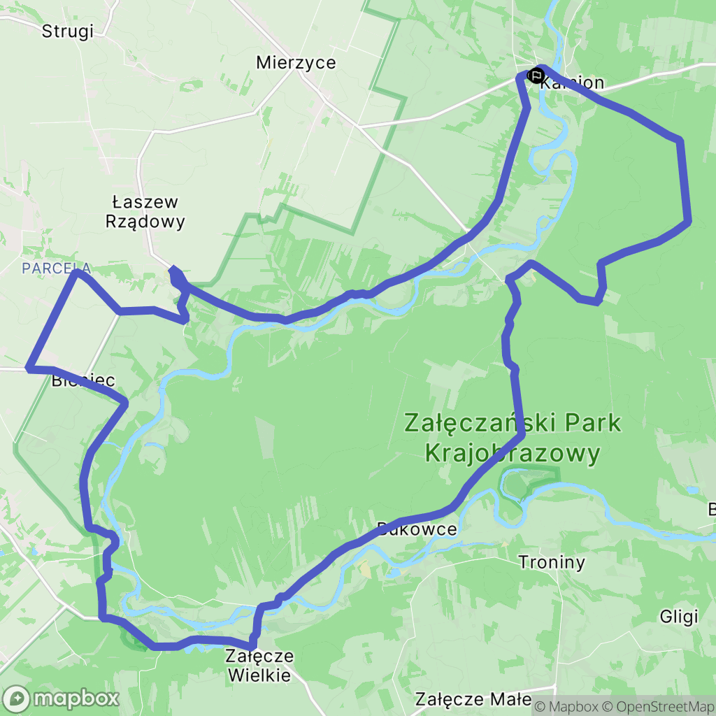 Toporów: mapa trasy - Poland