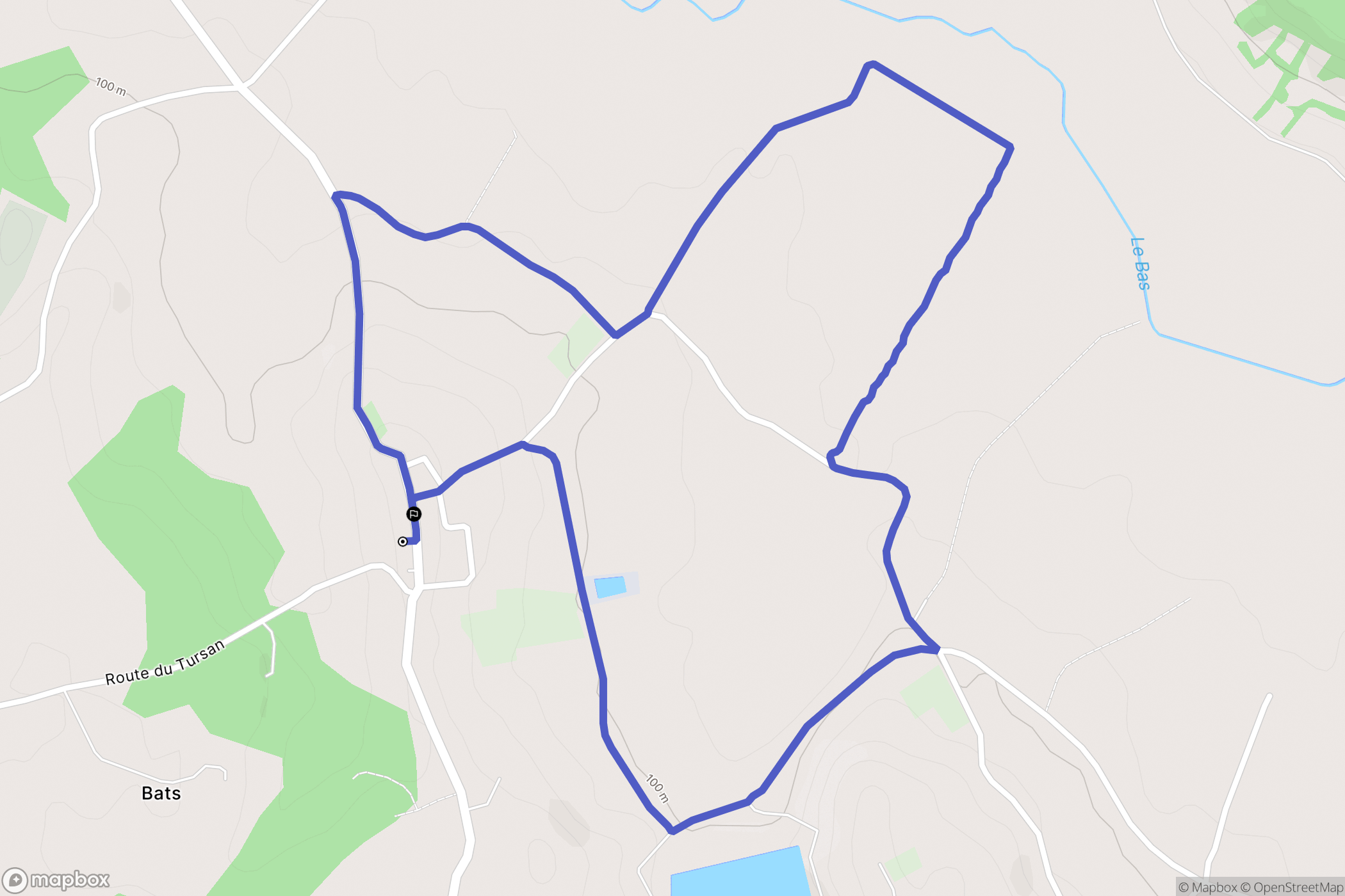 Bats : carte du parcours de randonnée - France