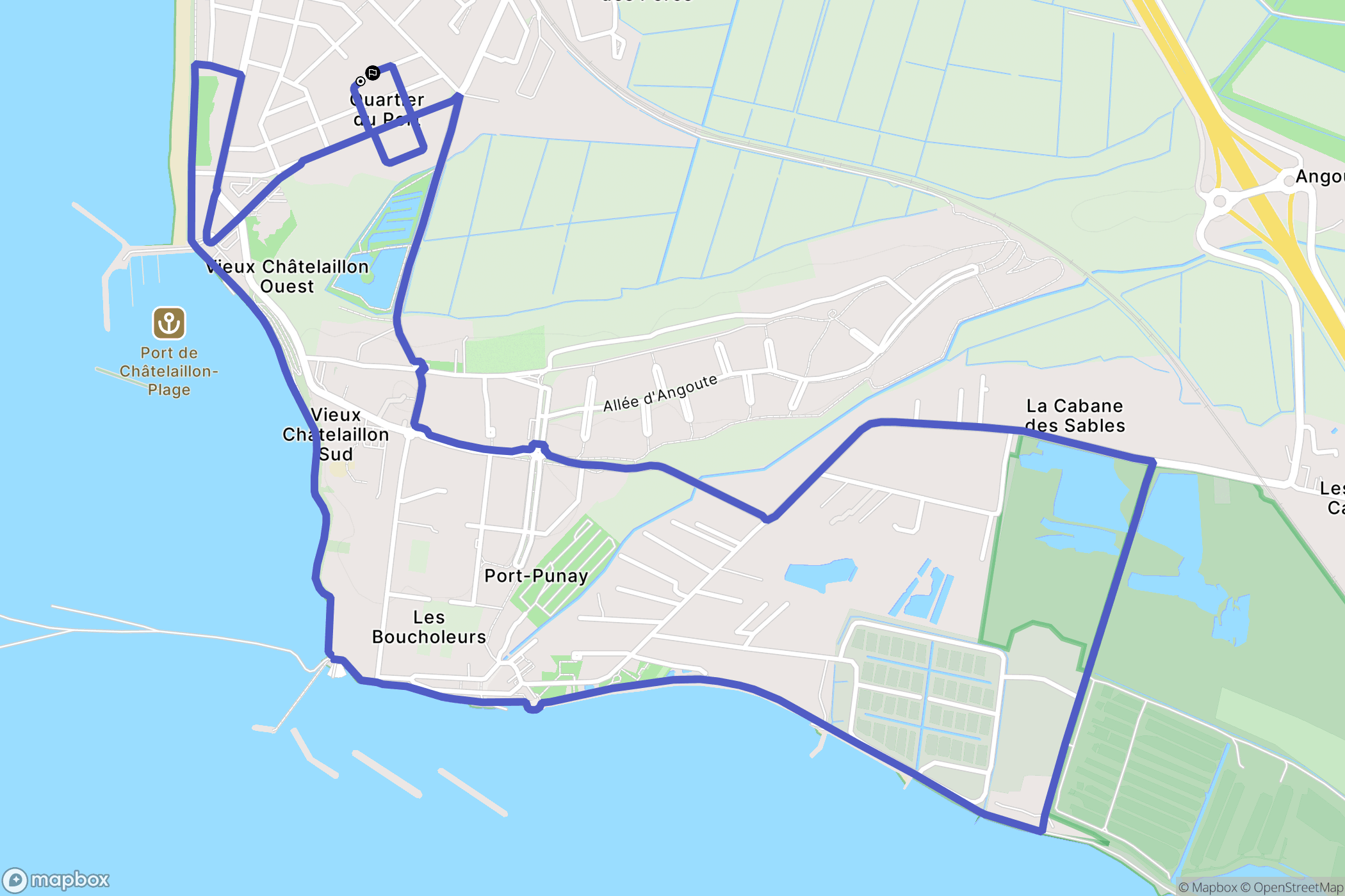 Châtelaillon-Plage : carte du parcours de randonnée - France