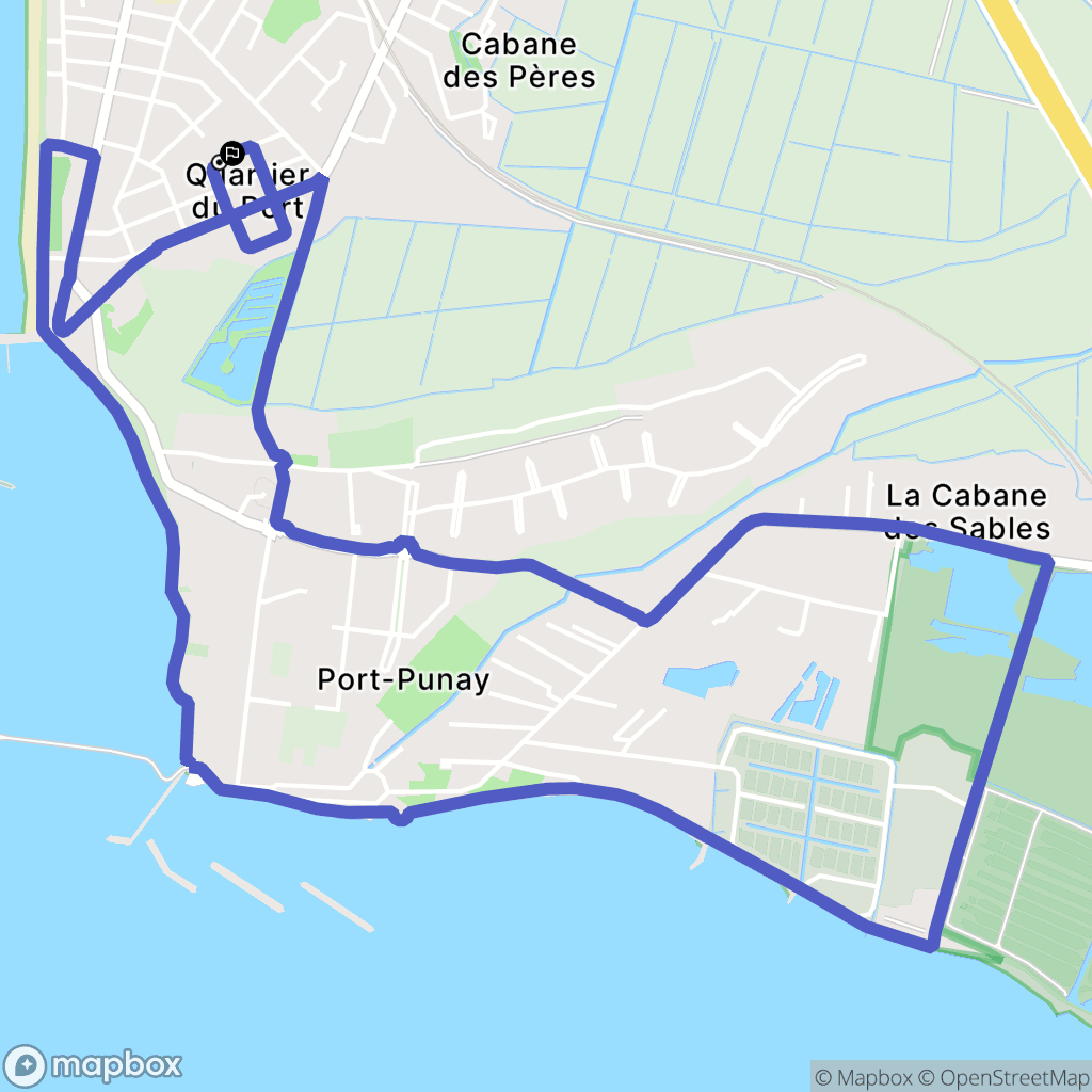 Châtelaillon-Plage : carte du parcours de randonnée - France