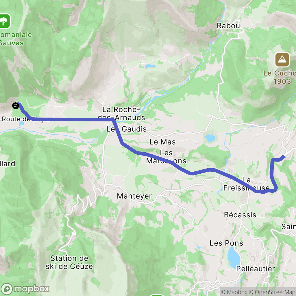 La Roche-des-Arnauds : carte du parcours de randonnée - France