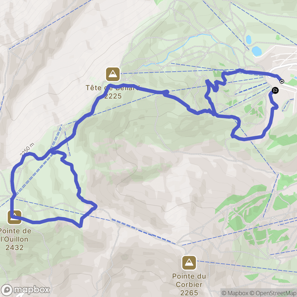 Fontcouverte-la-Toussuire : carte du parcours de randonnée - France