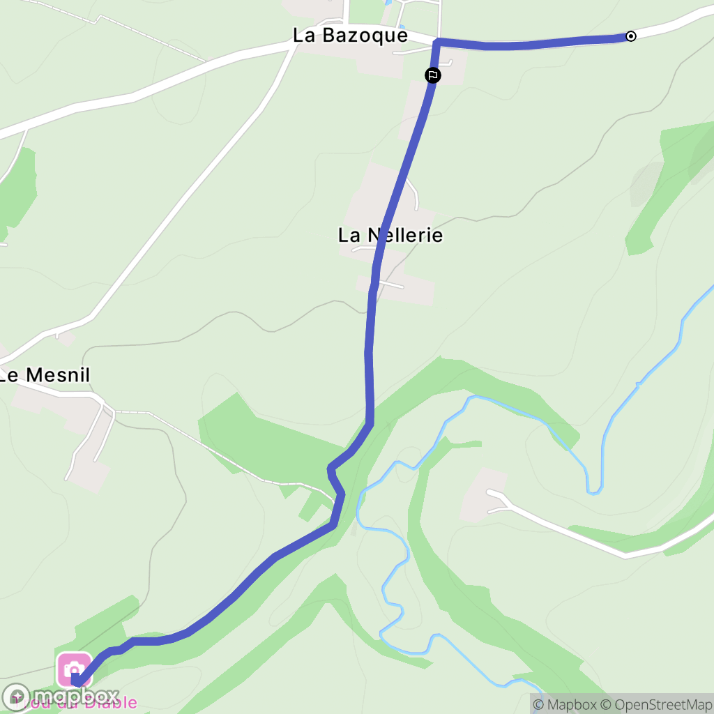 La Bazoque : carte du parcours de randonnée - France