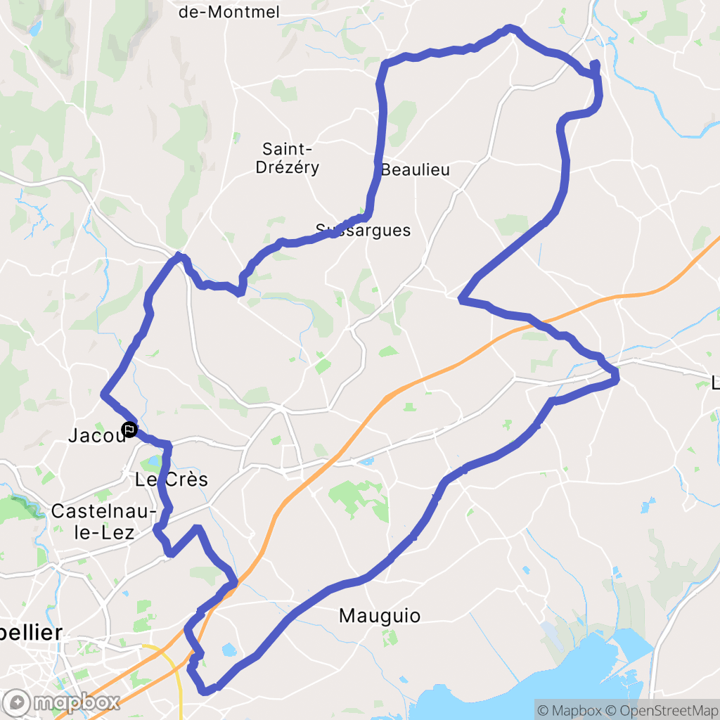 Jacou : carte du parcours de randonnée - France